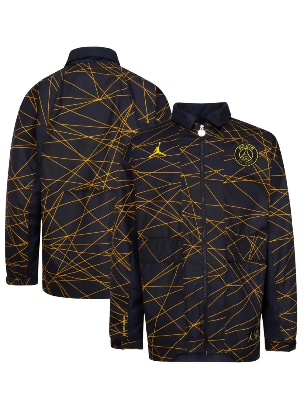 Jordan Kids Black Gold Graphic Puffer Jacket Paris Saint-Germain PSG 95C263-023